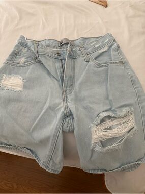 Levi's Light Blue Distressed Jean Shorts